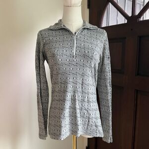 Icebreaker Merino 250 Vertex Quarter Zip Thermal Top | Gray & Black | Size S